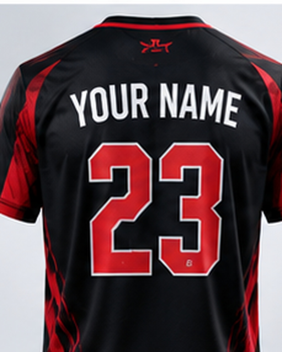 Illustrative player name and number customization on teamwear