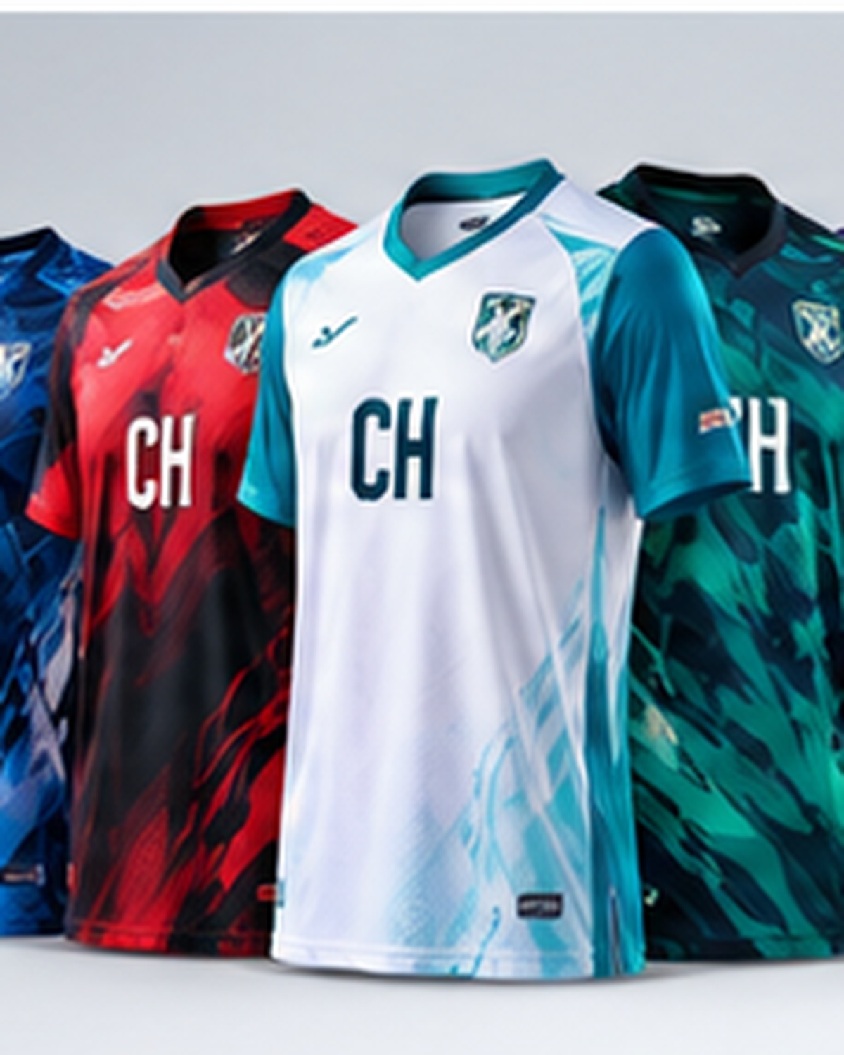 Illustrative colors and patterns for custom teamwear
