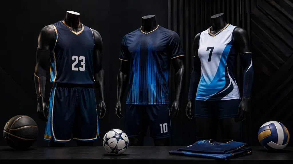 篮球足球排球等不同项目队服版型展示