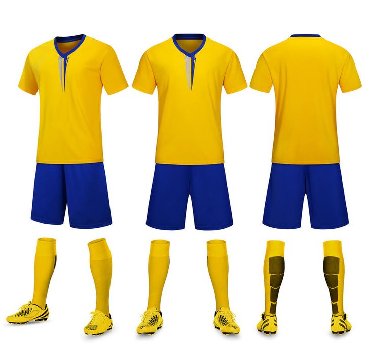 Maglia da calcio a maniche corte con scollo a V con motivo geometrico – COMBO 2