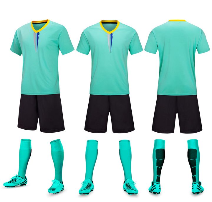 Maglia da calcio a maniche corte con scollo a V con motivo geometrico – COMBO 1
