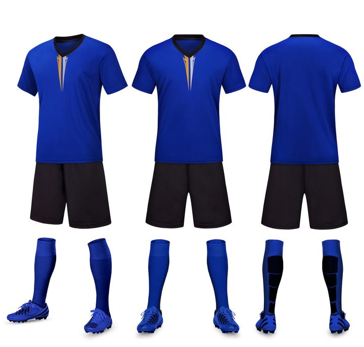 Maglia da calcio a maniche corte con scollo a V con motivo geometrico – COMBO 4
