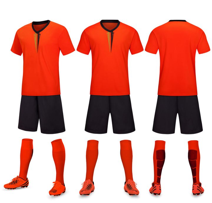 Maglia da calcio a maniche corte con scollo a V con motivo geometrico – COMBO 5