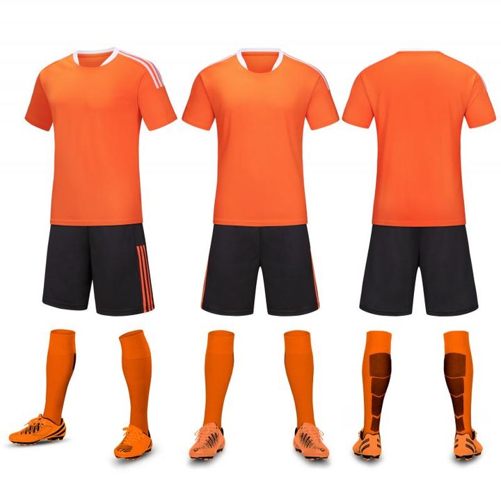Tricou de fotbal, cu mânecă scurtă, cu decolteu rotund și cu dungi – COMBO 6