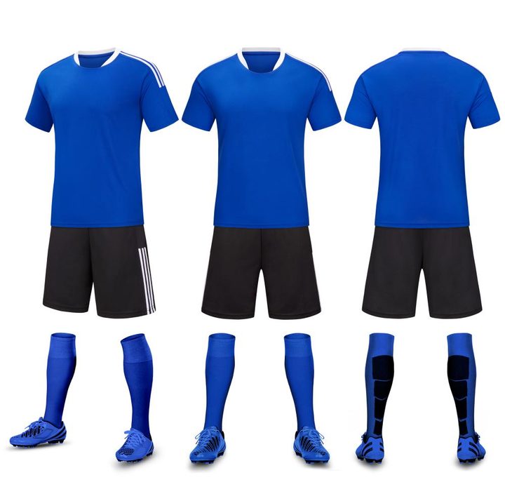 Tricou de fotbal, cu mânecă scurtă, cu decolteu rotund și cu dungi – COMBO 4