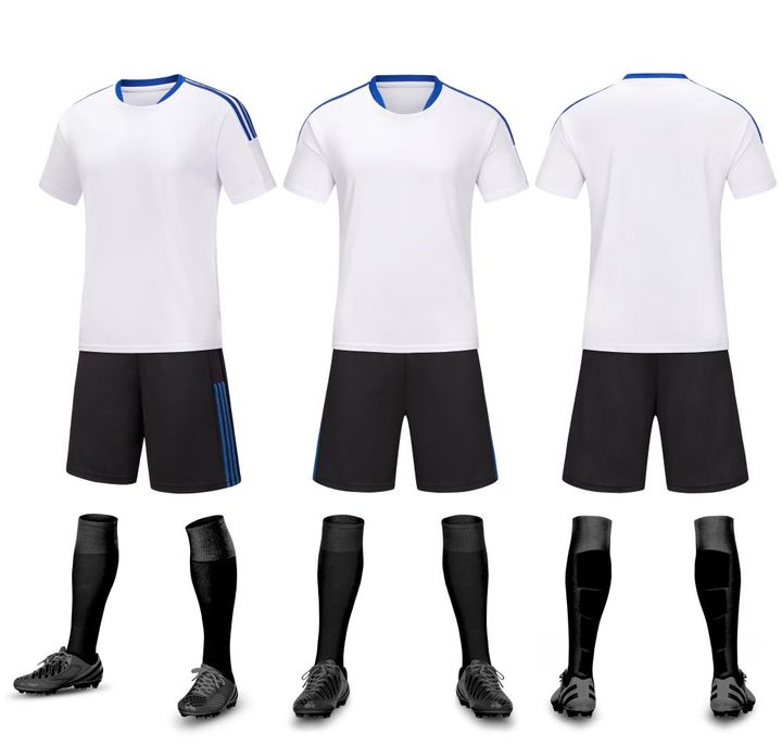 Tricou de fotbal, cu mânecă scurtă, cu decolteu rotund și cu dungi – COMBO 2