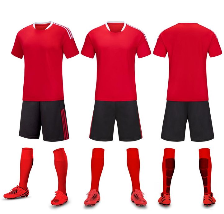 Tricou de fotbal, cu mânecă scurtă, cu decolteu rotund și cu dungi – COMBO 7