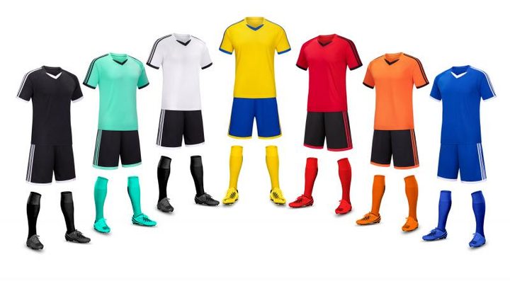 Maglia da calcio a maniche corte con scollo a V con righe – MAIN