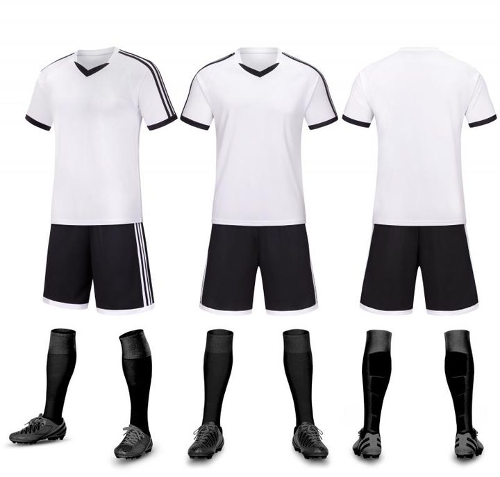 Maglia da calcio a maniche corte con scollo a V con righe – COMBO 2
