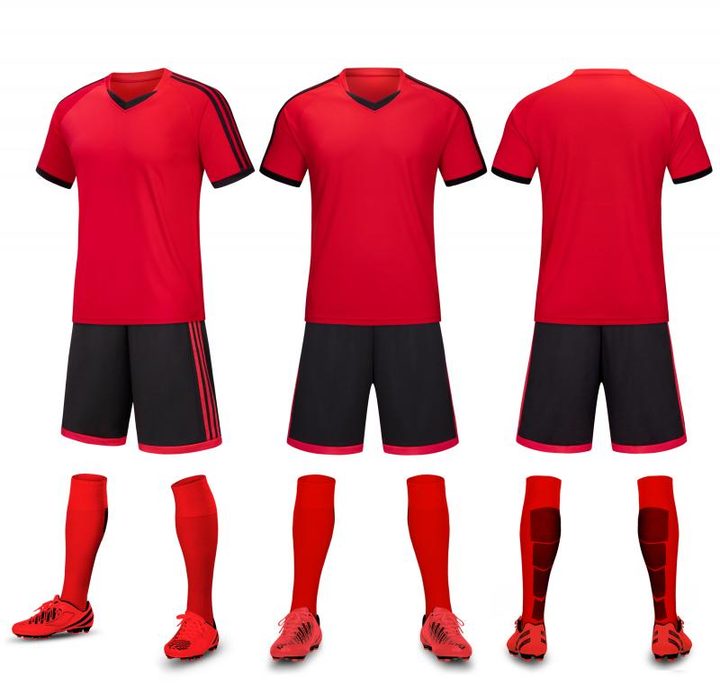 Maglia da calcio a maniche corte con scollo a V con righe – COMBO 6