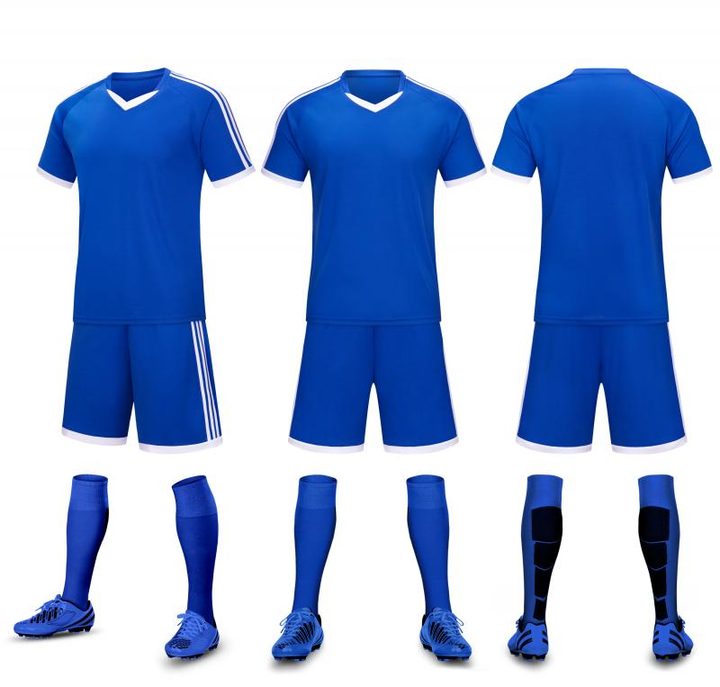 Maglia da calcio a maniche corte con scollo a V con righe – COMBO 4