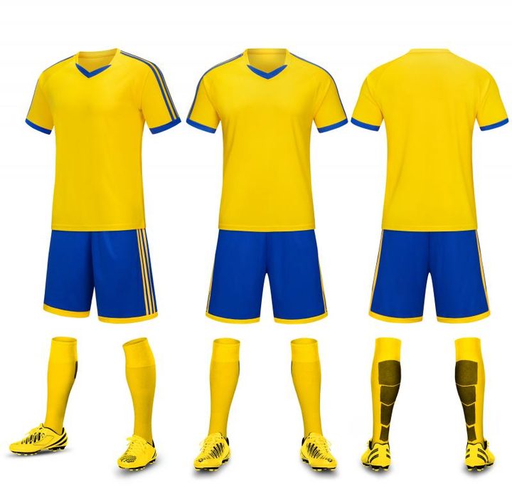 Maglia da calcio a maniche corte con scollo a V con righe – COMBO 7