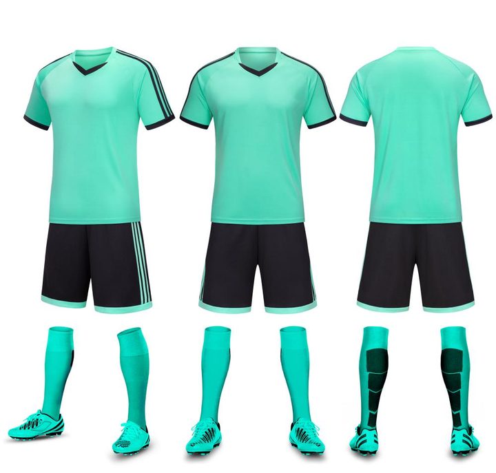 Maglia da calcio a maniche corte con scollo a V con righe – COMBO 5