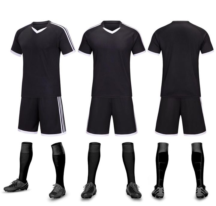 Maglia da calcio a maniche corte con scollo a V con righe – COMBO 1