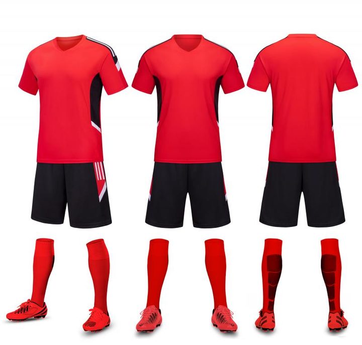 Crew-neck Short Sleeve Striped Soccer Jersey – COMBO 2