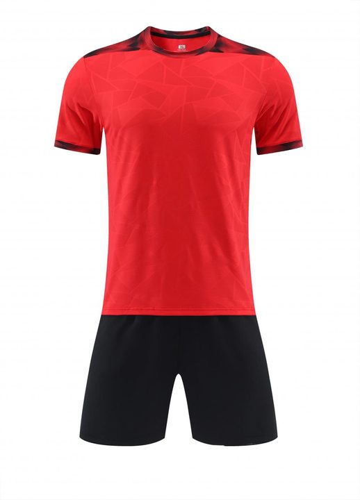 Crew-neck Short Sleeve Geometric Soccer Jersey – FRONT 2