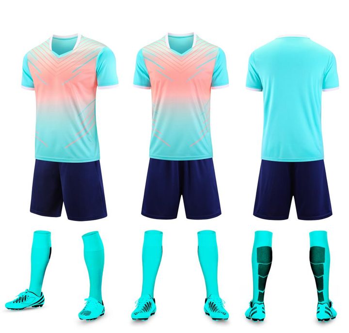 V-neck Short Sleeve Gradient Soccer Jersey – COMBO 5