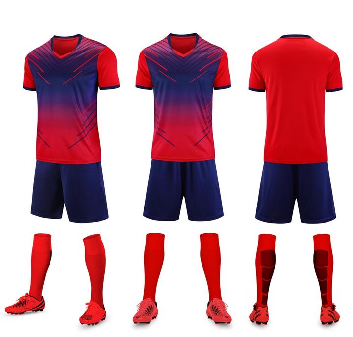 V-neck Short Sleeve Gradient Soccer Jersey – COMBO 3