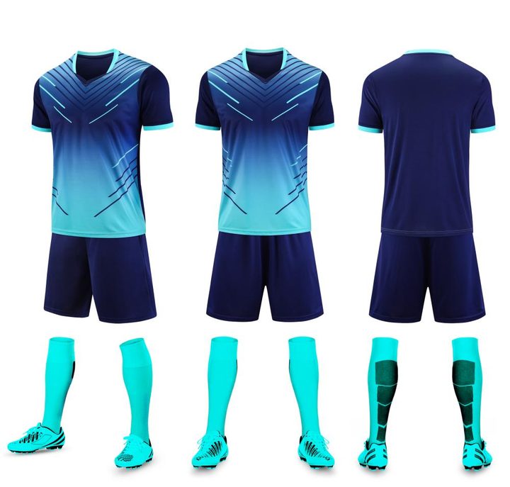 V-neck Short Sleeve Gradient Soccer Jersey – COMBO 2