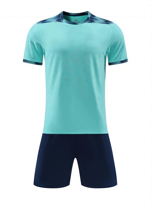 Crew-neck Short Sleeve Geometric Soccer Jersey – FRONT 3