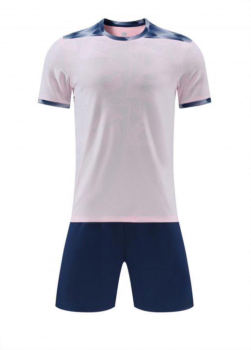 Crew-neck Short Sleeve Geometric Soccer Jersey – FRONT 5