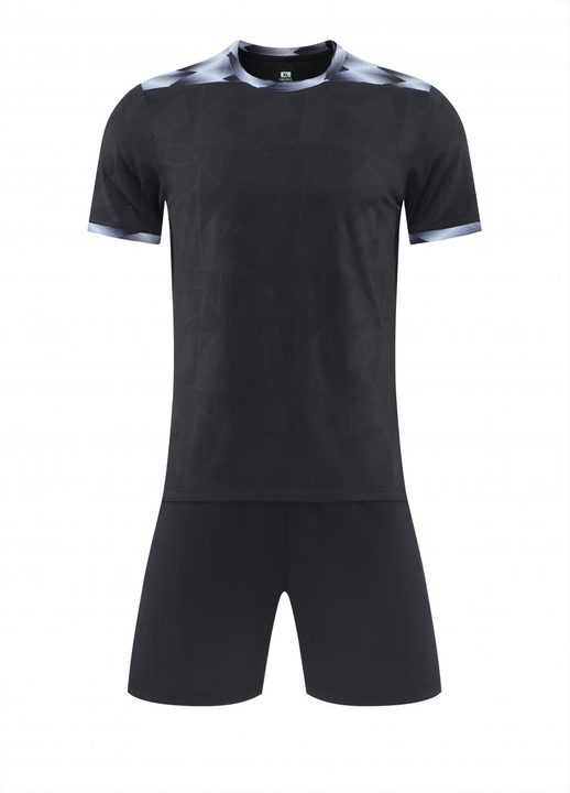 Crew-neck Short Sleeve Geometric Soccer Jersey – FRONT 1