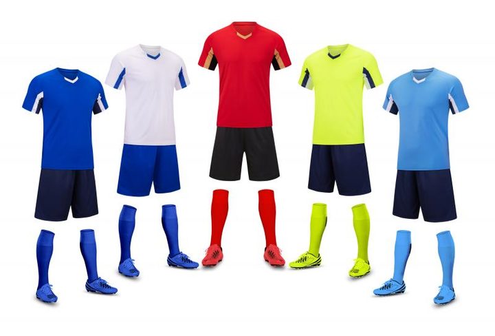 V-neck Short Sleeve Geometric Soccer Jersey – MAIN