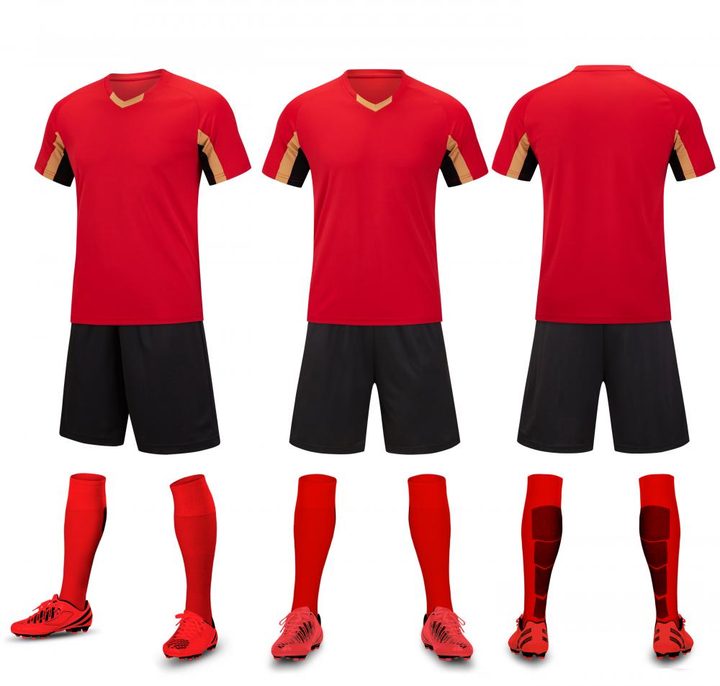 V-neck Short Sleeve Geometric Soccer Jersey – COMBO 2