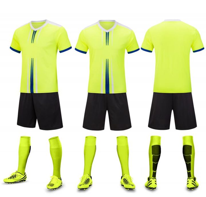 Tricou de fotbal, cu mânecă scurtă, cu decolteu în V și cu panouri – COMBO 4