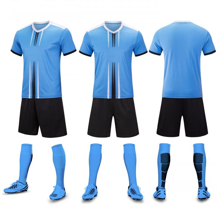 Tricou de fotbal, cu mânecă scurtă, cu decolteu în V și cu panouri – COMBO 6