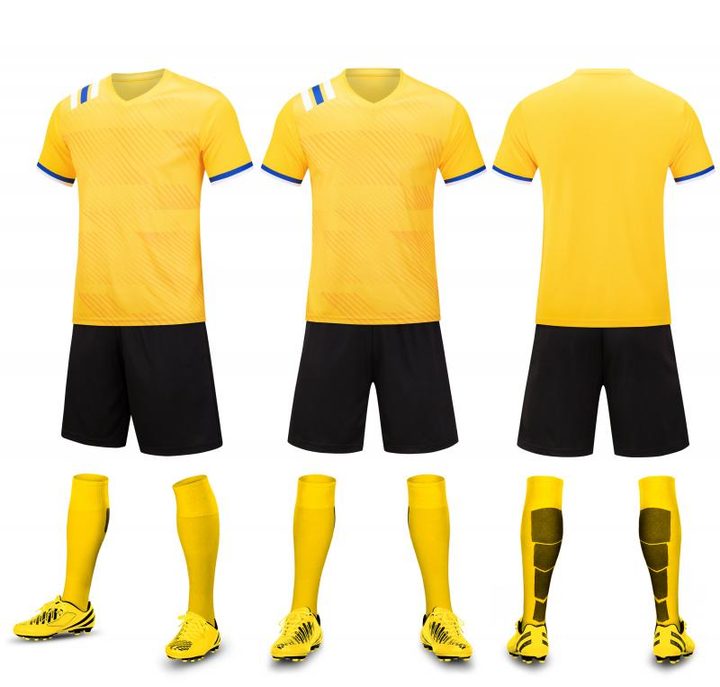 Maglia da calcio a maniche corte con scollo a V con righe – COMBO 3