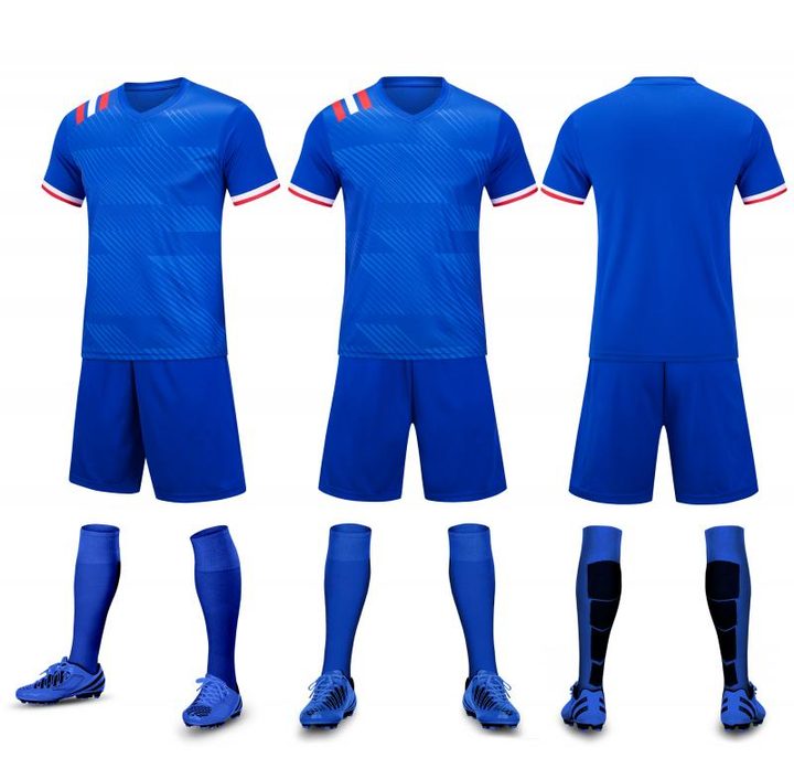 Maglia da calcio a maniche corte con scollo a V con righe – COMBO 1