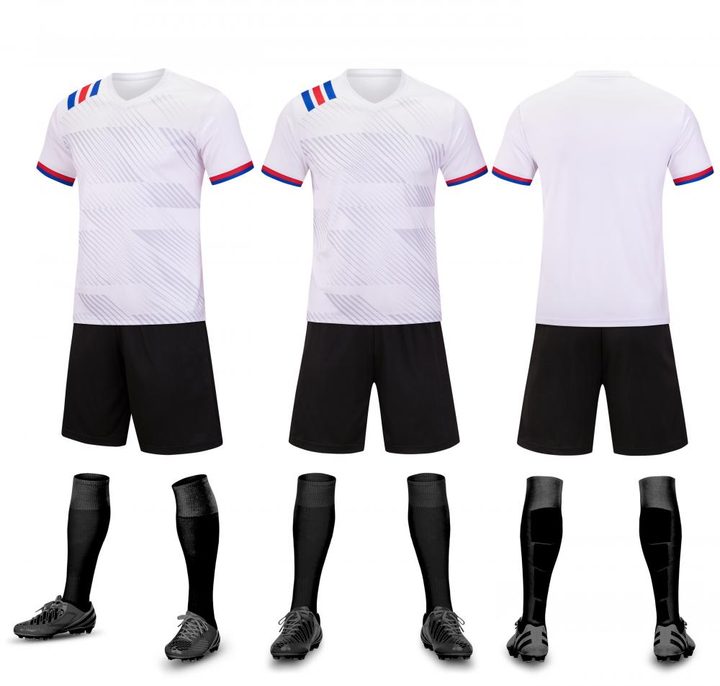Maglia da calcio a maniche corte con scollo a V con righe – COMBO 6