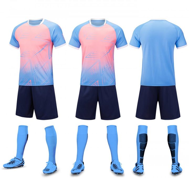 Crew-neck Short Sleeve Gradient Soccer Jersey – COMBO 2