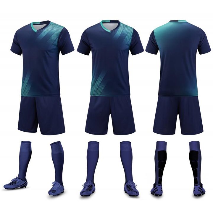Tricou de fotbal, cu mânecă scurtă, cu decolteu în V și cu dungi – COMBO 5