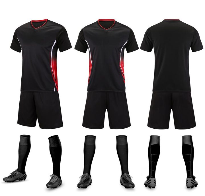 Camiseta de fútbol de manga corta con cuello en V con degradado – COMBO 4