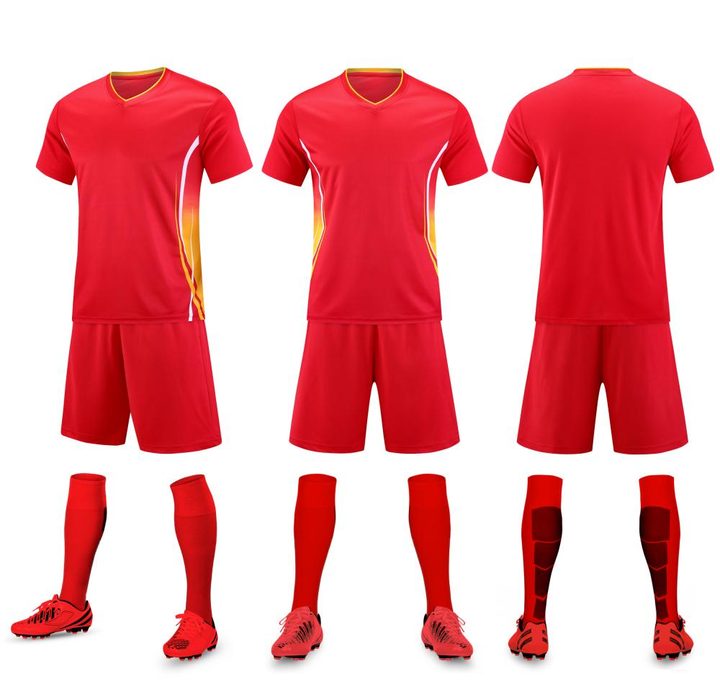 Camiseta de fútbol de manga corta con cuello en V con degradado – COMBO 5