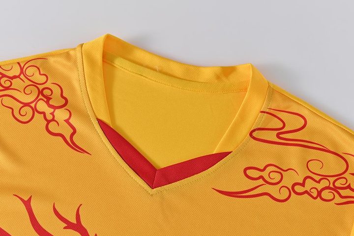 V-neck Short Sleeve Striped Soccer Jersey – DETAIL 1