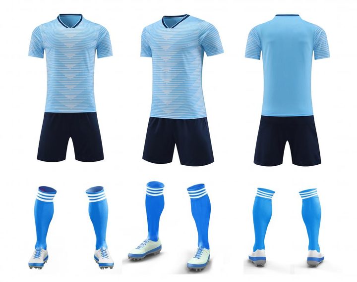 Camisa de futebol de manga curta com gola V com estampa geométrica – COMBO 2