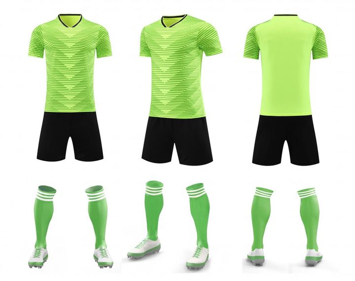 Camisa de futebol de manga curta com gola V com estampa geométrica – COMBO 3