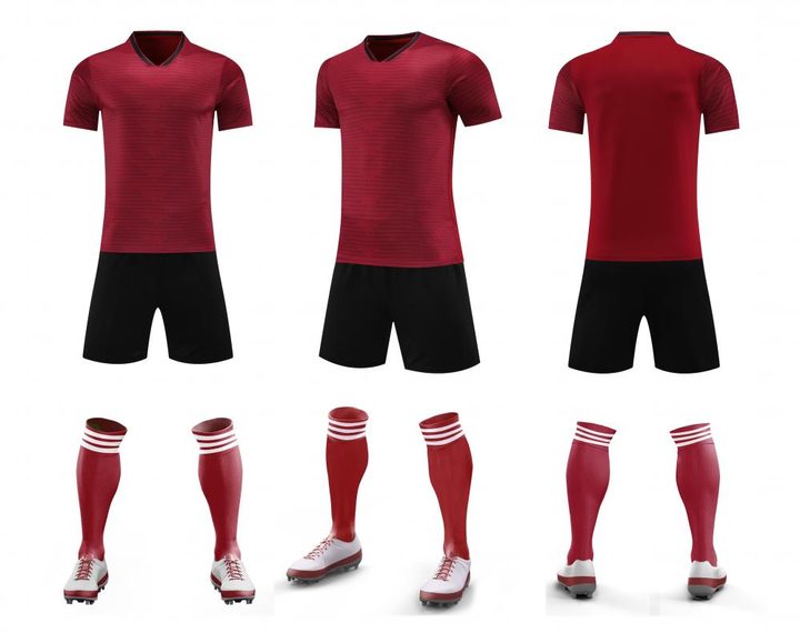 Camisa de futebol de manga curta com gola V com estampa geométrica – COMBO 5