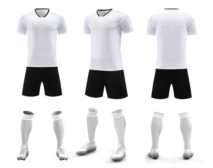Camisa de futebol de manga curta com gola V com estampa geométrica – COMBO 1