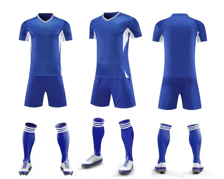 Tricou de fotbal, cu mânecă scurtă, cu decolteu în V și cu dungi – COMBO 4