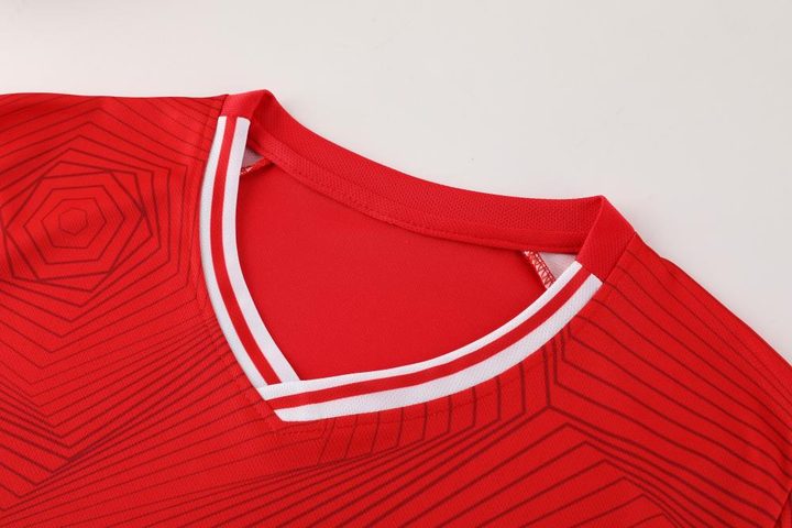 Tricou de fotbal, cu mânecă scurtă, cu decolteu în V și cu dungi – DETAIL 1