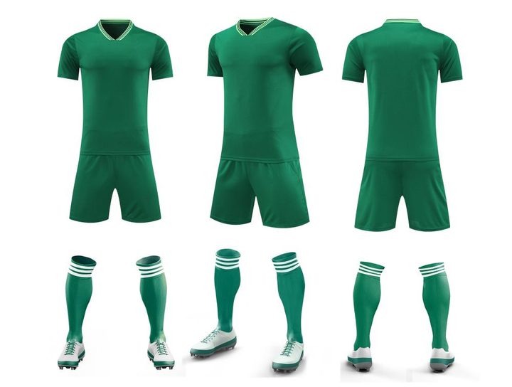 Maglia da calcio a maniche corte con scollo a V con righe – COMBO 4