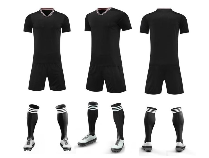 Maglia da calcio a maniche corte con scollo a V con righe – COMBO 1