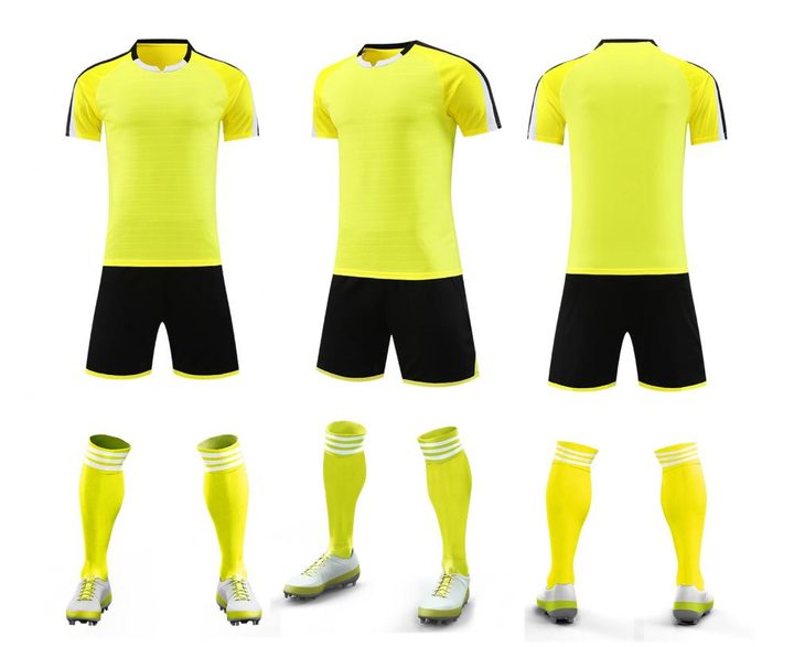 Tricou de fotbal, cu mânecă scurtă, cu decolteu rotund și cu blocuri de culoare – COMBO 4