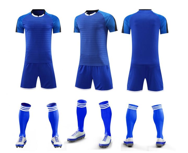 Tricou de fotbal, cu mânecă scurtă, cu decolteu rotund și cu blocuri de culoare – COMBO 2