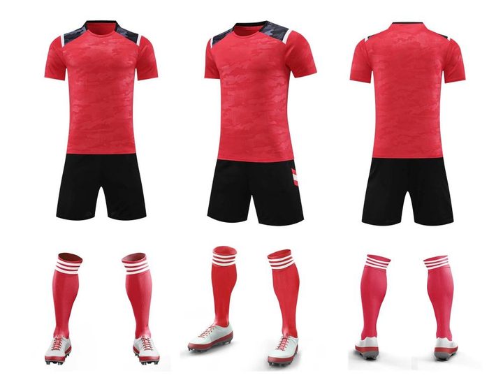 Maglia da calcio a maniche corte con girocollo con righe – COMBO 4