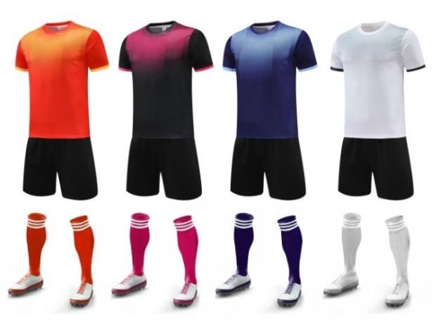 Tricou de fotbal, cu mânecă scurtă, cu decolteu rotund și cu degrade – MAIN